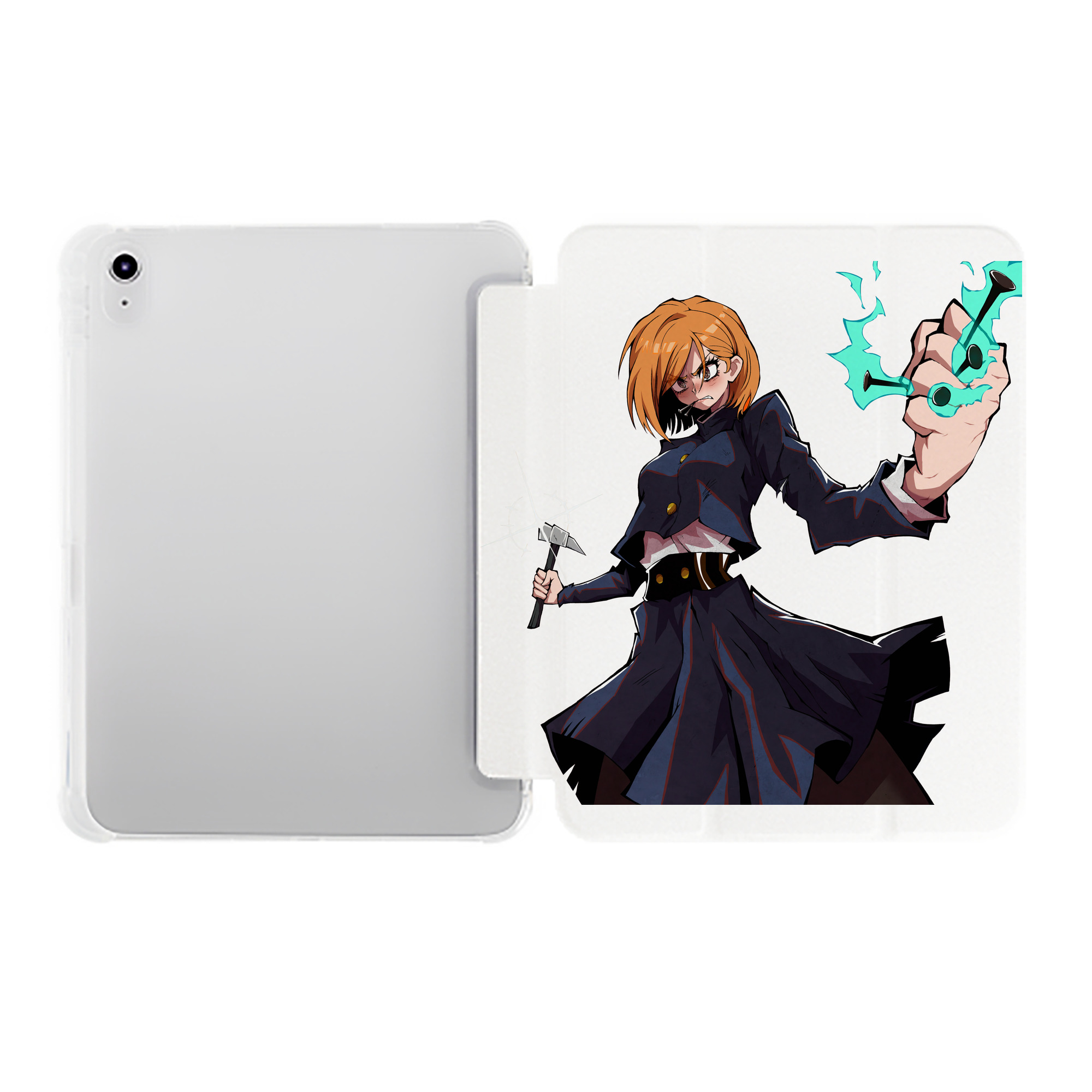 （画像用） 呪術廻戦 Jujutsu Kaisen IPad ケース ペン収納付き 三つ折りスタンド PUレザー×シリコン 対応機種9.5/10.5/10.9インチ